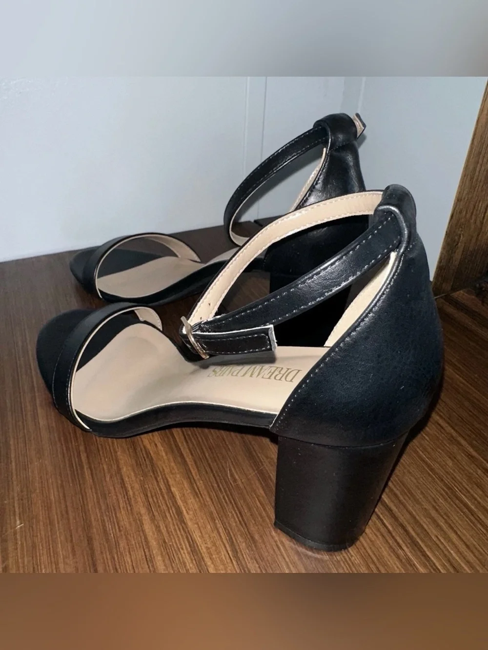 Brand New DREAM PAIRS Women’s 9 Dress Sandals Black Open Toe Heels Ankle Strap